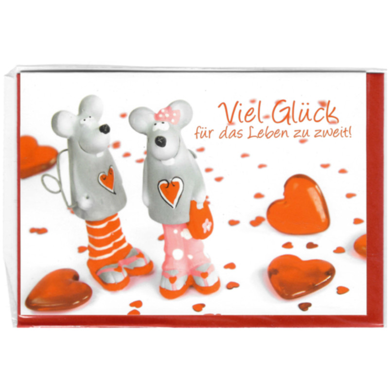 Glückwunschkarte für Paare mit Kuvert Viel Glück für das Leben zu zweit